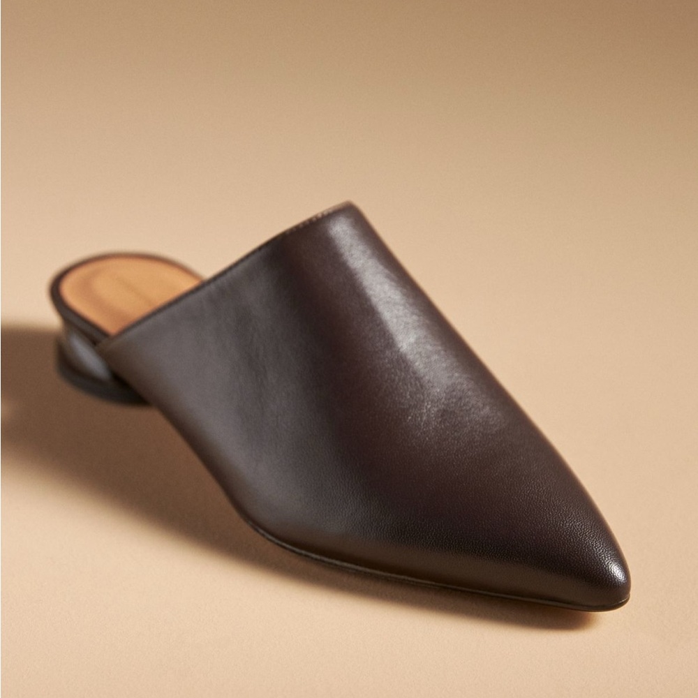 By Anthropologie Brown Pointed Toe Women's Mules